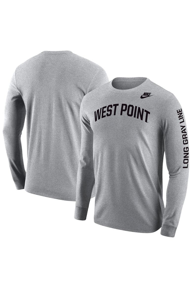 Men's Nike Gray Army Black Knights 2026 West Point Classic Collection Long Sleeve T-Shirt, Main, color, Gray