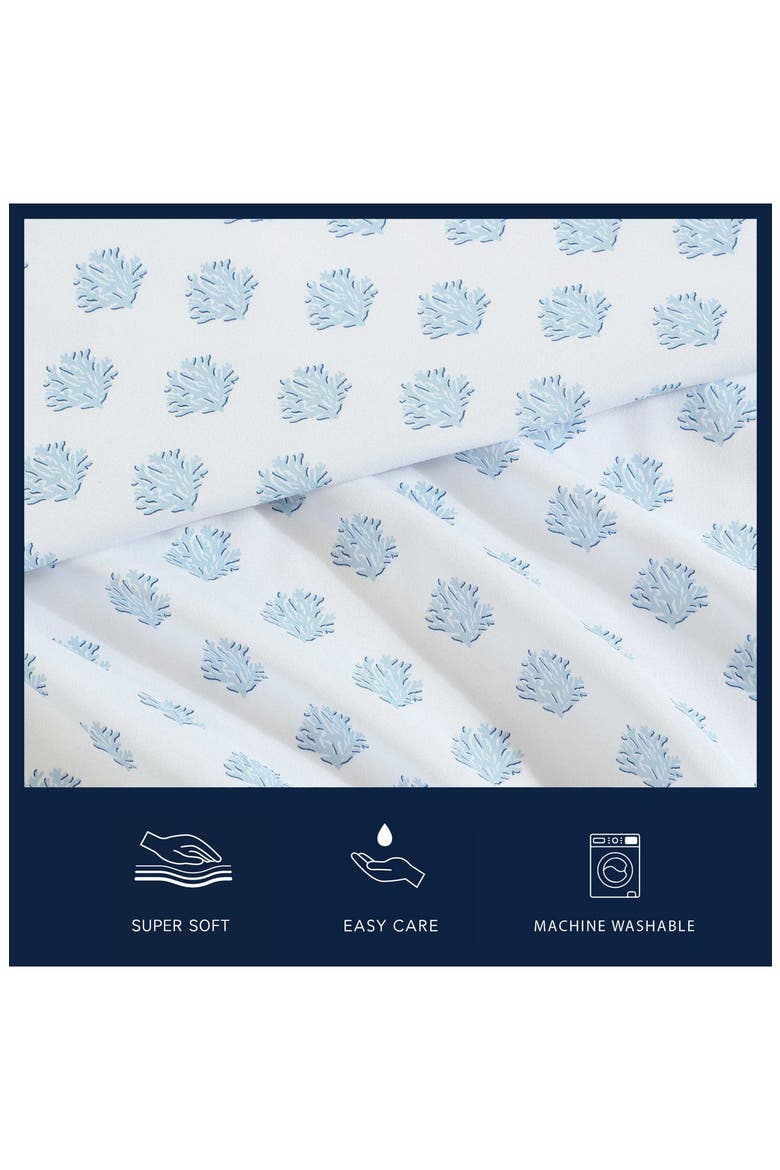 Coastal Coral Print Microfiber Sheet Set, Alternate, color, LT-PASTEL BLUE