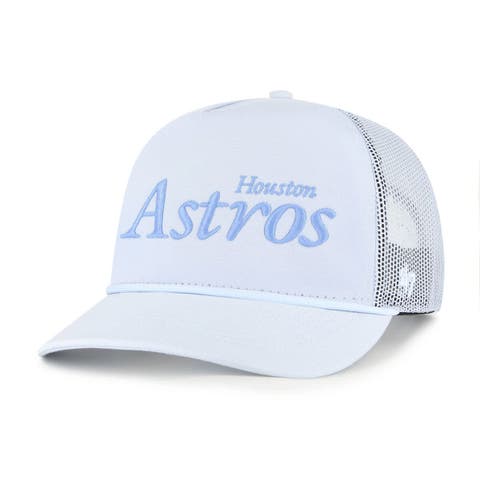 Men's '47 Light Blue Houston Astros Foundation Script Hitch Adjustable Trucker Hat