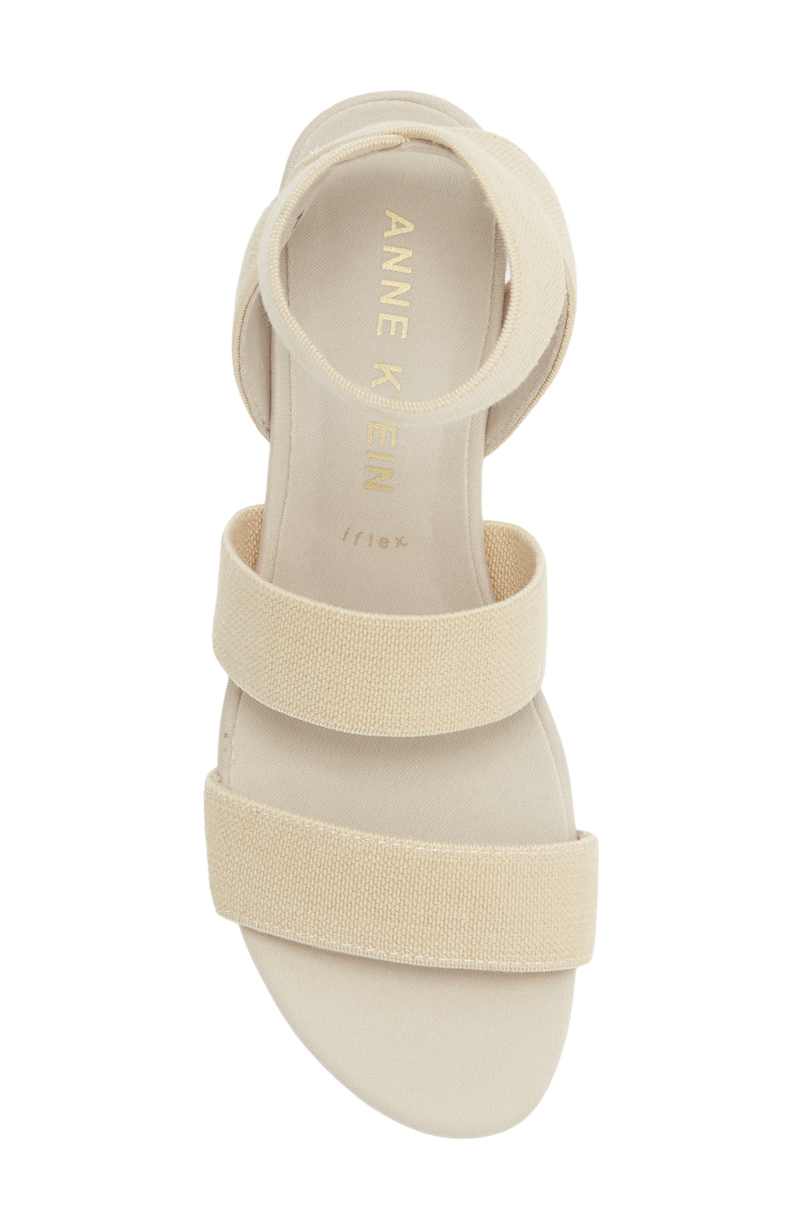 Anne Klein Barnett Wedge Ankle Strap Sandal, Alternate, color, Natural