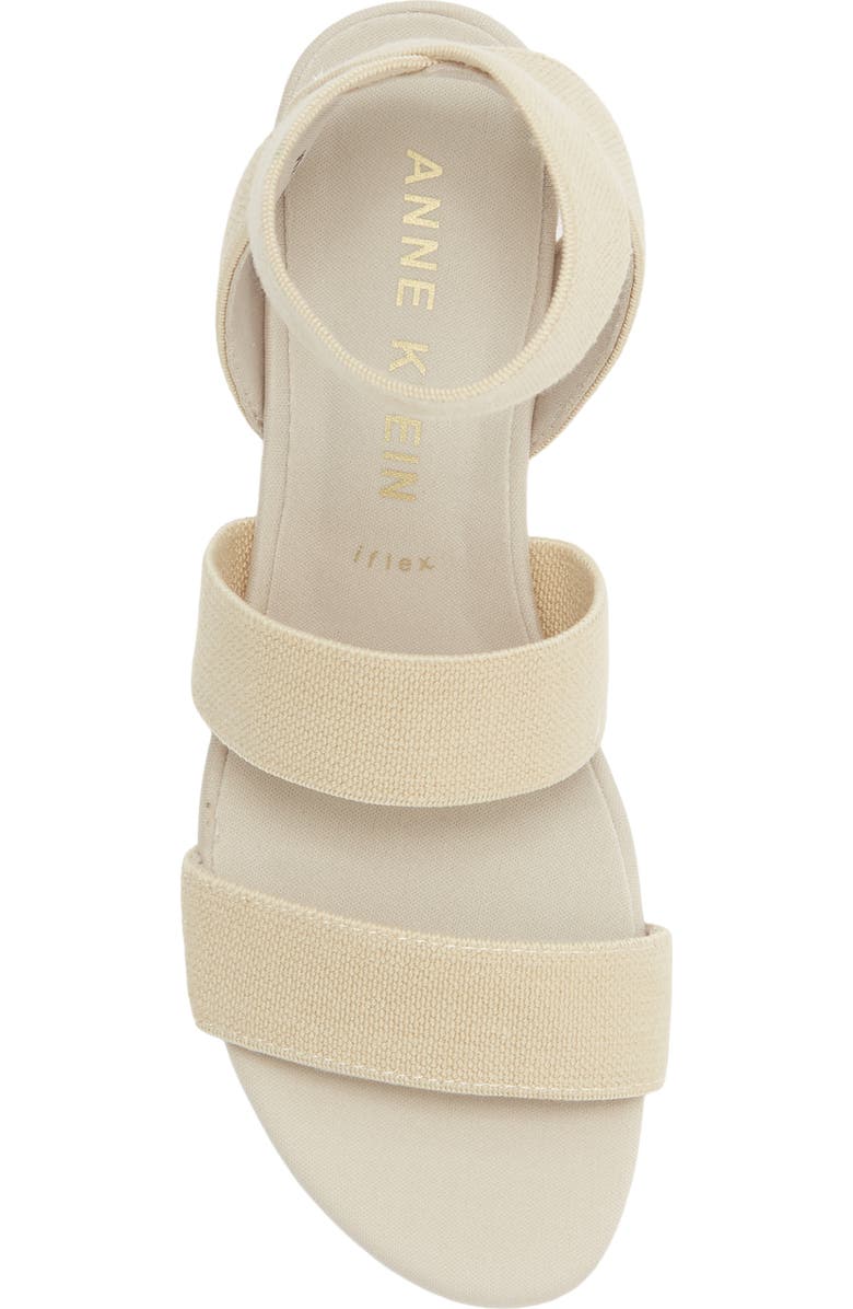 Anne Klein Barnett Wedge Ankle Strap Sandal, Alternate, color, Natural