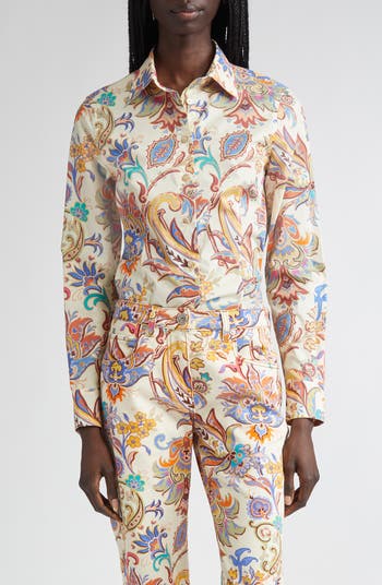 シャツ Etro Floral Paisley Printed Poplin Shirt Etro Floral Paisley Stretch Poplin Button-Up Shirt | Nordstrom