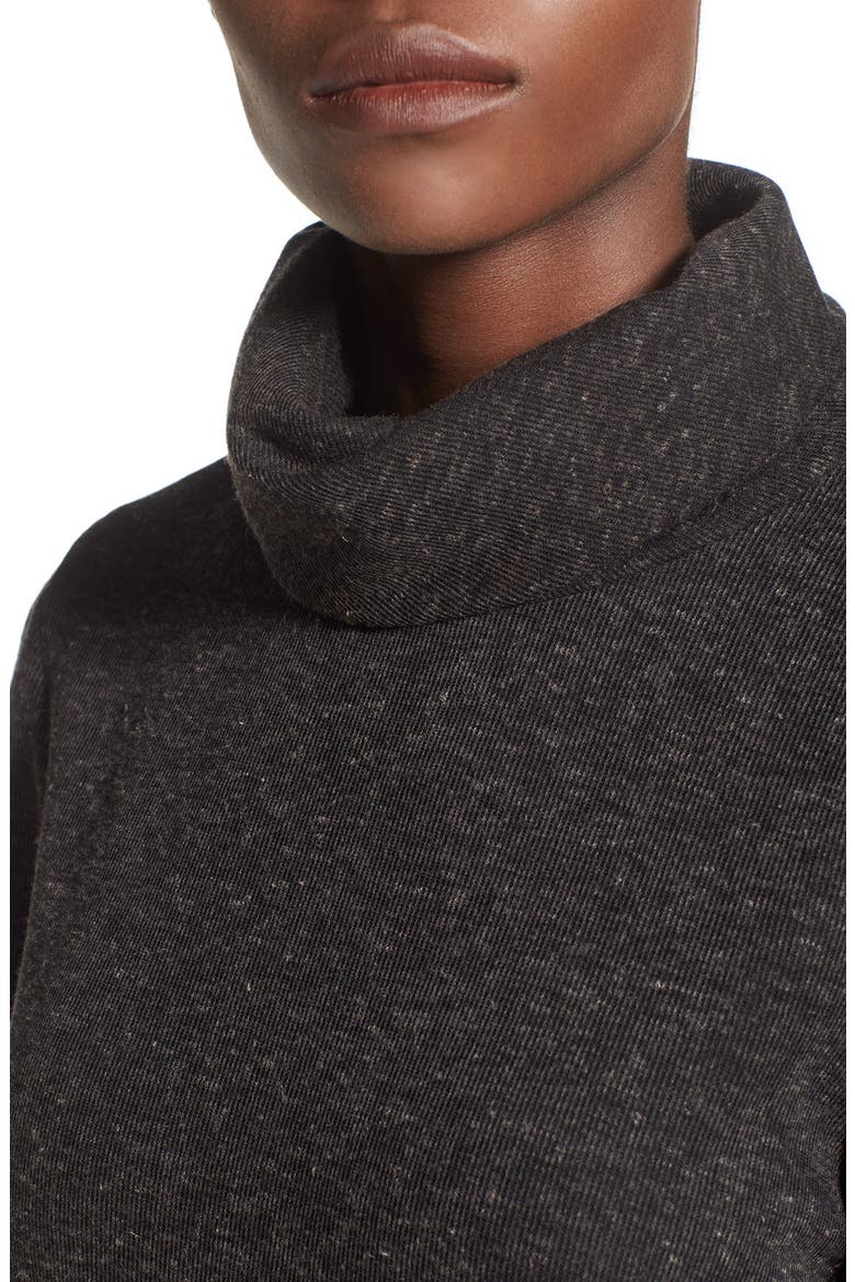 Rib Knit Turtleneck Shift Dress, Alternate, color, GREY