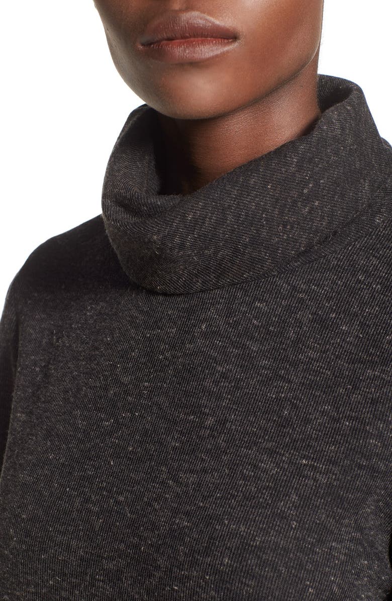 WAYF Rib Knit Turtleneck Shift Dress, Alternate, color, 