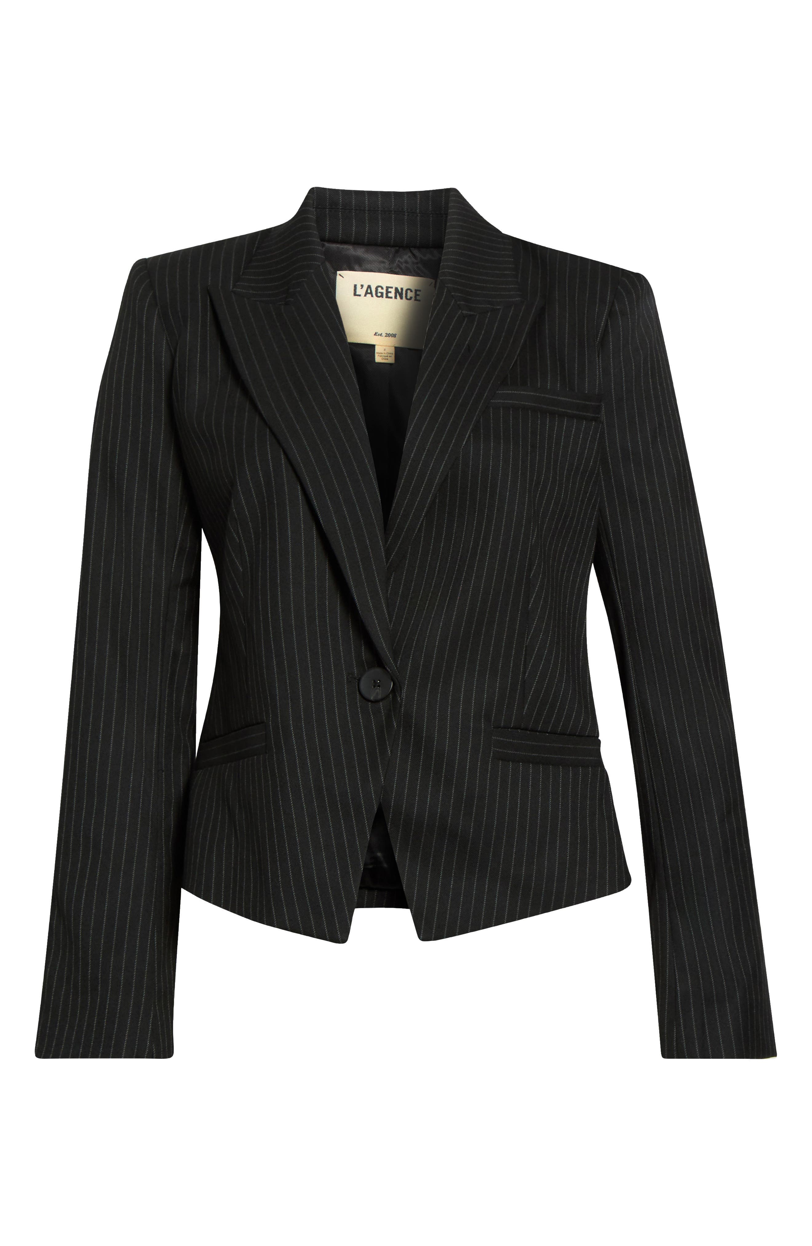 selected BLACK/ GREY PINSTRIPE