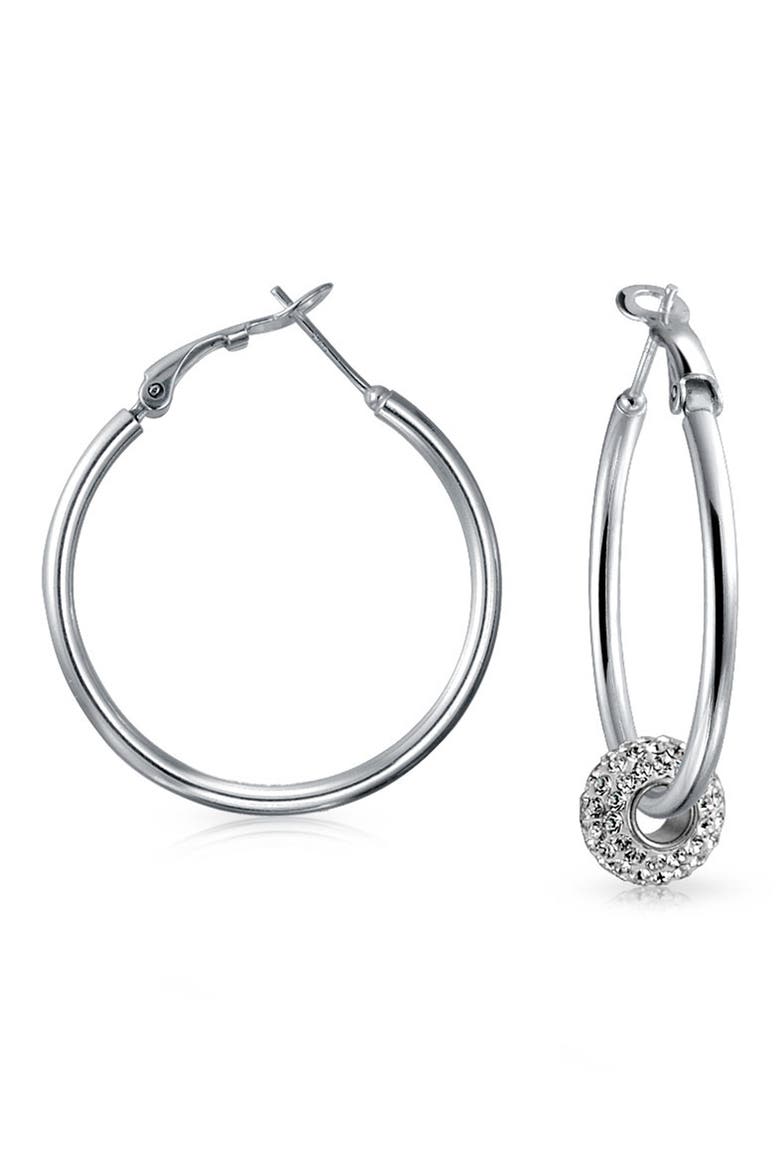 Round Tube Hoop Earrings, Alternate, color, SILVER
