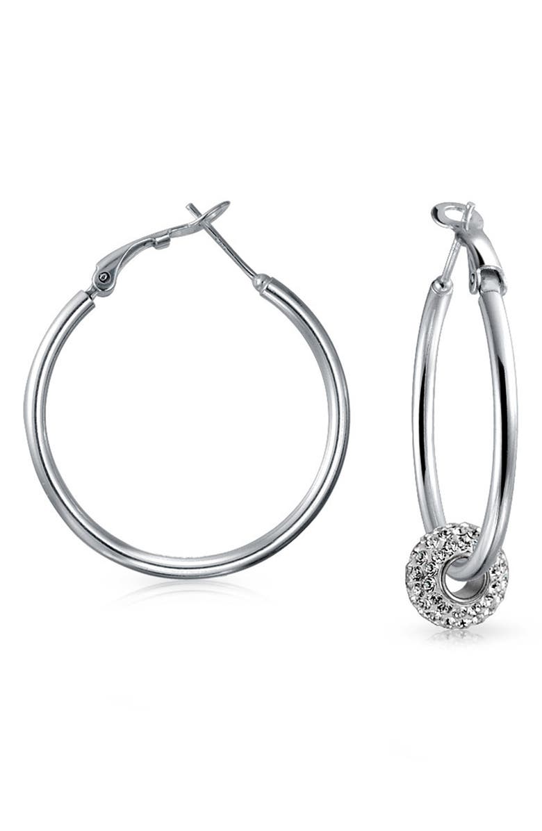 BLING JEWELRY Round Tube Hoop Earrings, Alternate, color, 