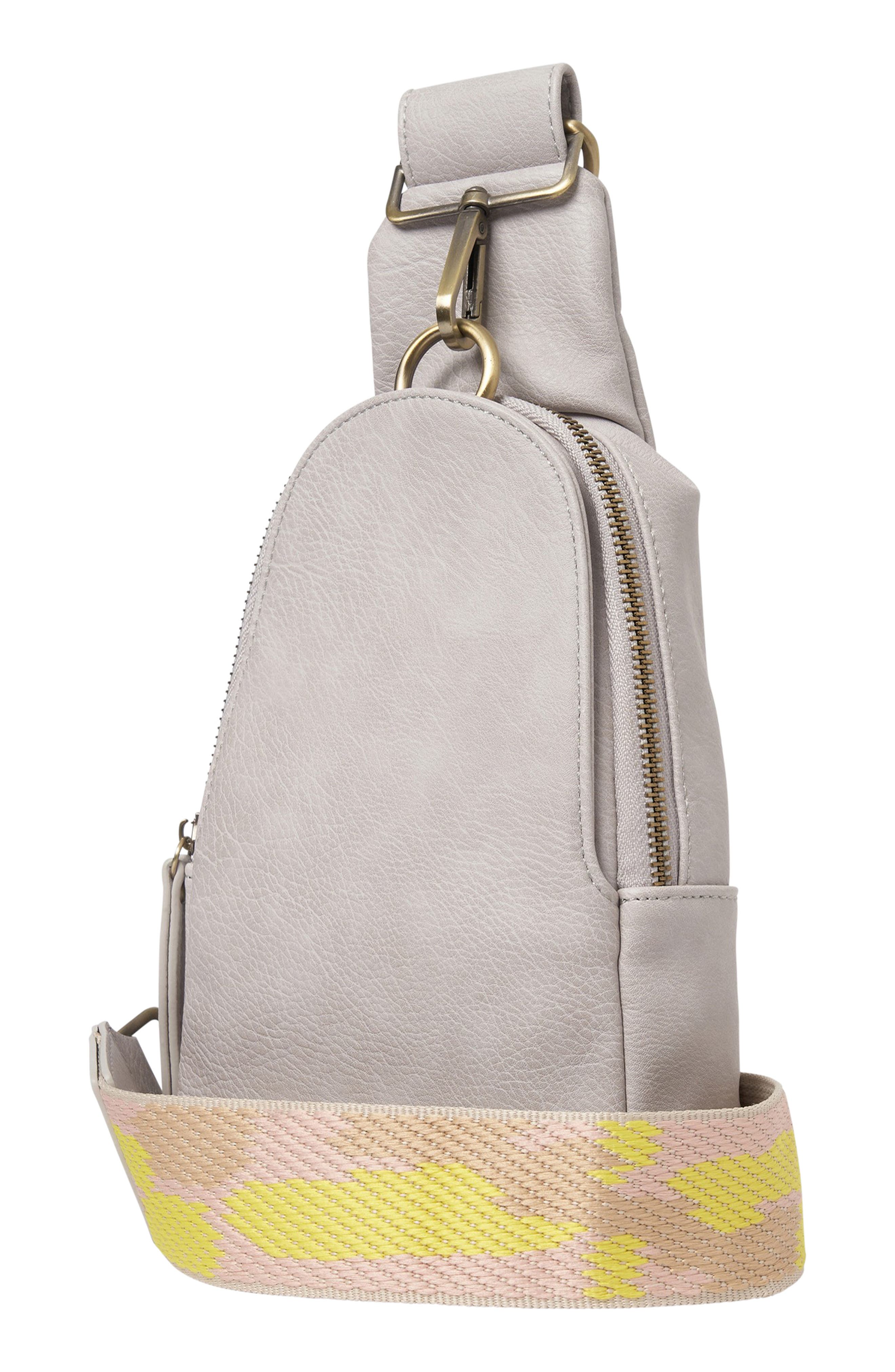 Urban Originals Liberty Vegan Leather Messenger Bag, Alternate, color, Grey/ Pink