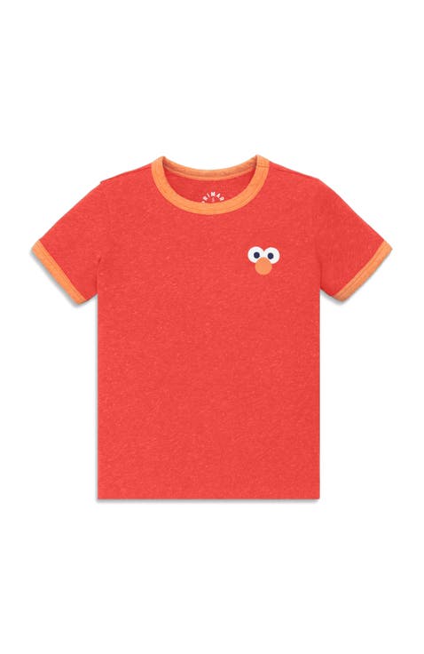 Kids Sesame Street Embroidered Ringer Tee (Toddler, Little Kid, Big Kid)