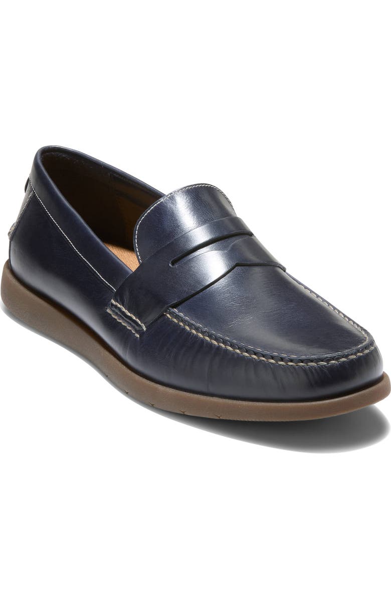 Cole Haan Brower Water Resistant Penny Loafer, Main, color, Midnight Moon / Gum