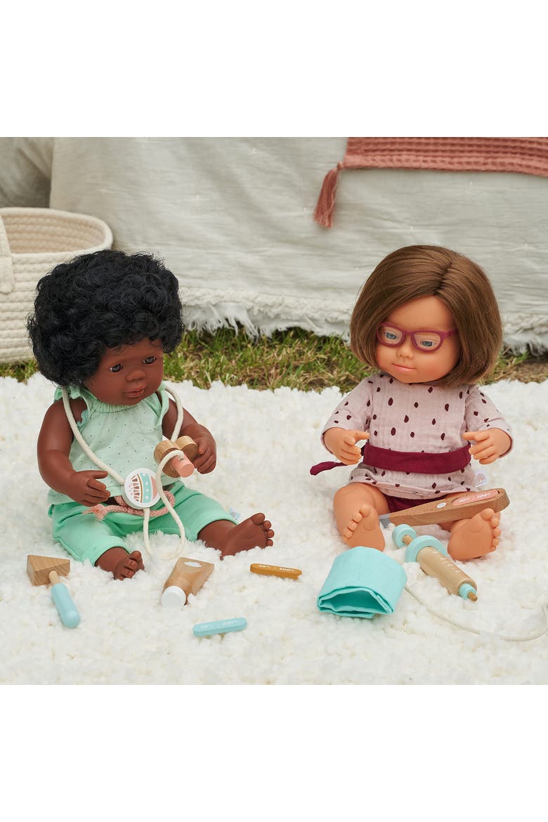 Baby Doll Caucasian Girl With Down Syndrome With Glasses 15'', Alternate, color, Light Skin