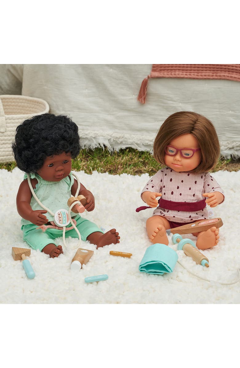 Miniland Baby Doll Caucasian Girl With Down Syndrome With Glasses 15'', Alternate, color, Light Skin
