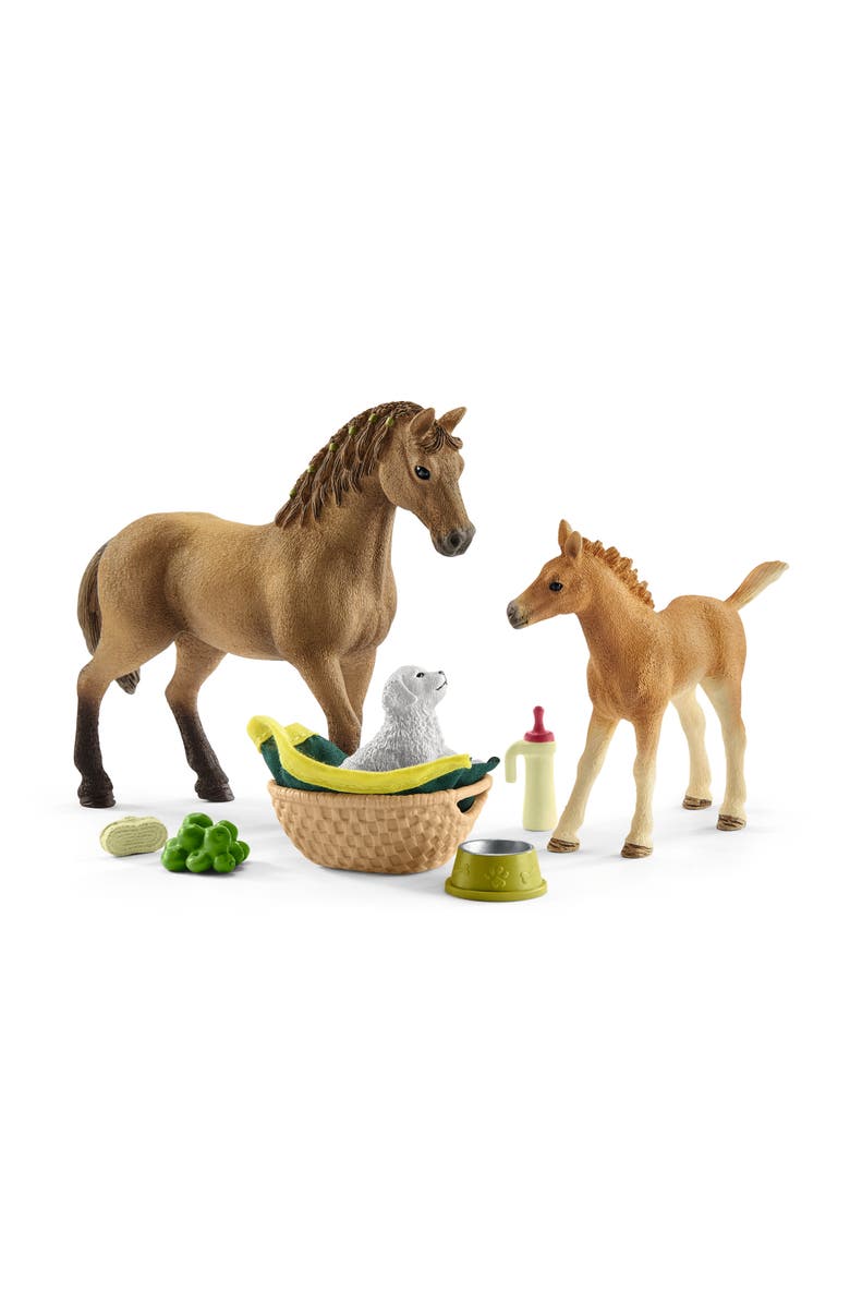 Schleich Horse Club Sarah's Baby Animal Care 9 Piece Playset, Main, color, Multicolored