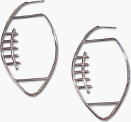 Nickel & Suede Football Hoop Earrings