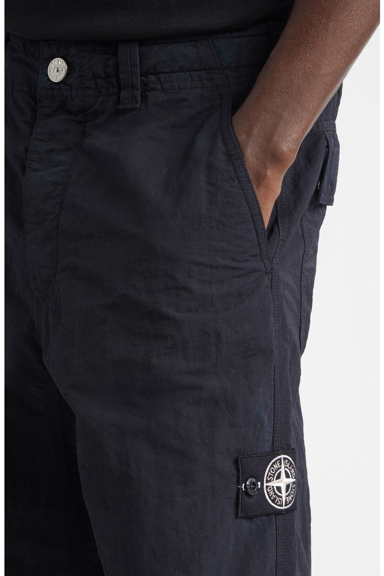 Compass Logo Patch Nylon Straight Leg Pants, Alternate, color, V0029 BLACK