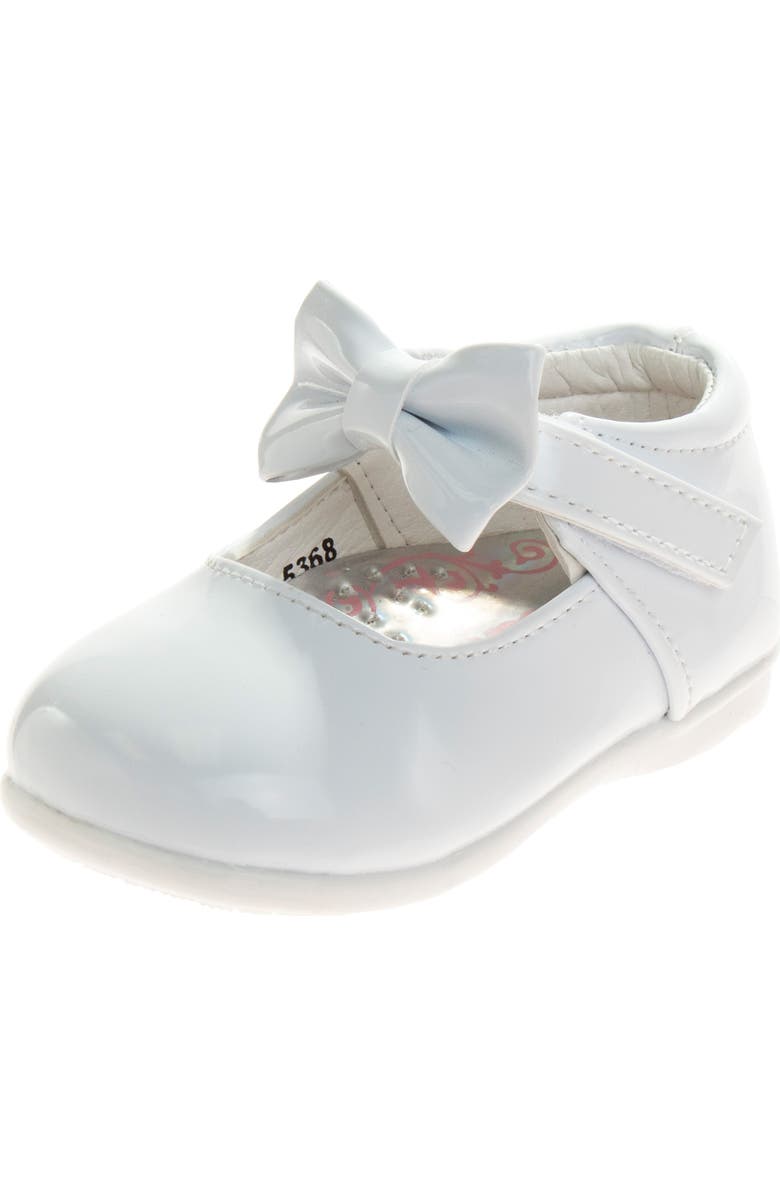 JOSMO Kids' Ankle Bow Flat, Main, color, White Patent