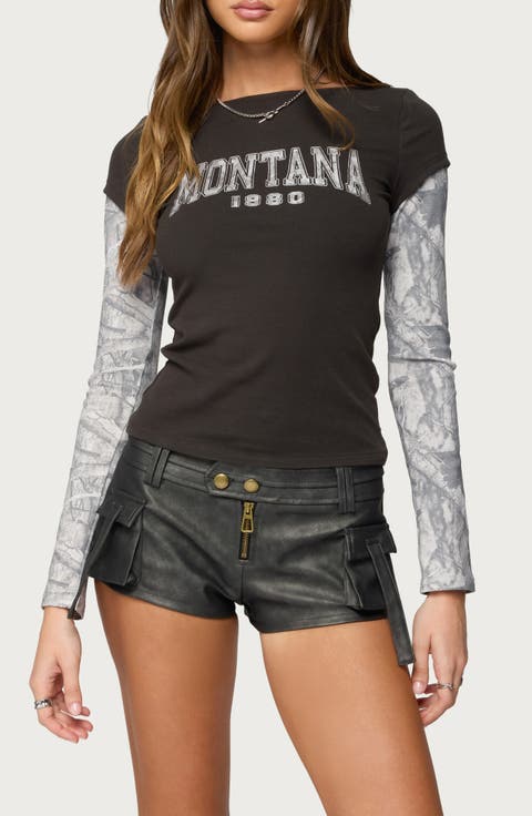 Montana Camo Layered Long Sleeve Graphic T-Shirt