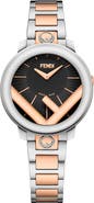Fendi Run Away Two-Tone Swiss Quartz Bracelet Watch, 36mm