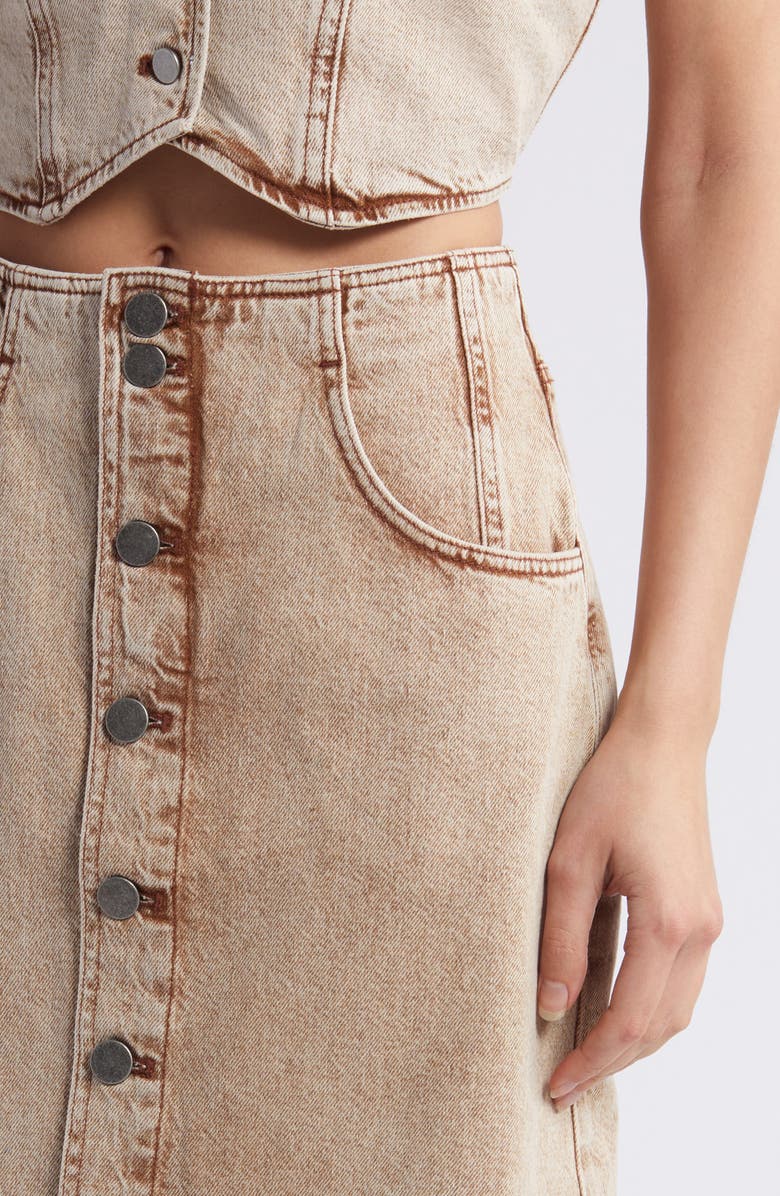 Treasure & Bond Button Front Denim Midi Skirt, Alternate, color,