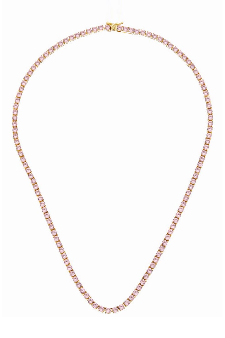 Pink Topaz Tennis Necklace, Main, color, YELLOW