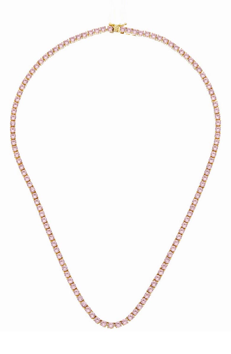 Juvell Pink Topaz Tennis Necklace, Main, color, Yellow