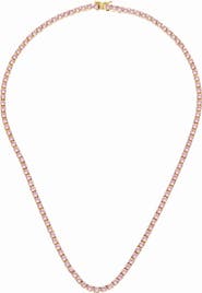 Juvell Pink Topaz Tennis Necklace