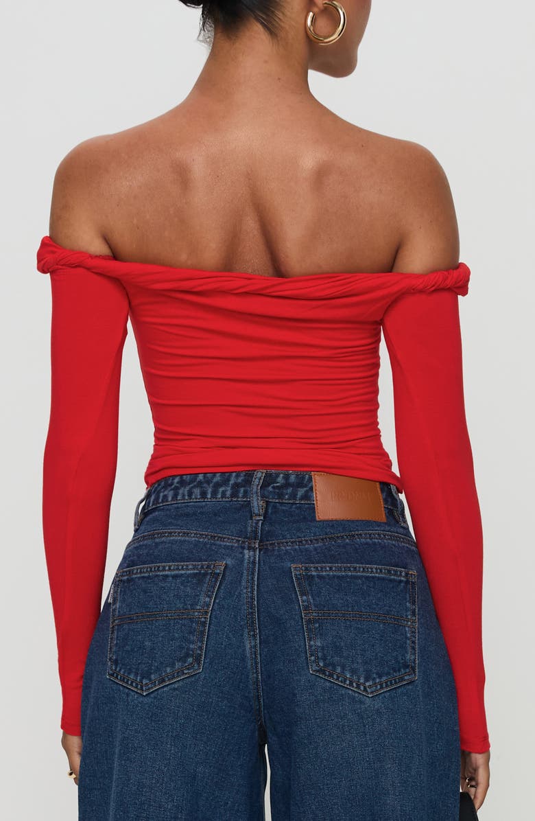 Princess Polly Dusky Twisted Off the Shoulder Long Sleeve Top, Alternate, color, 