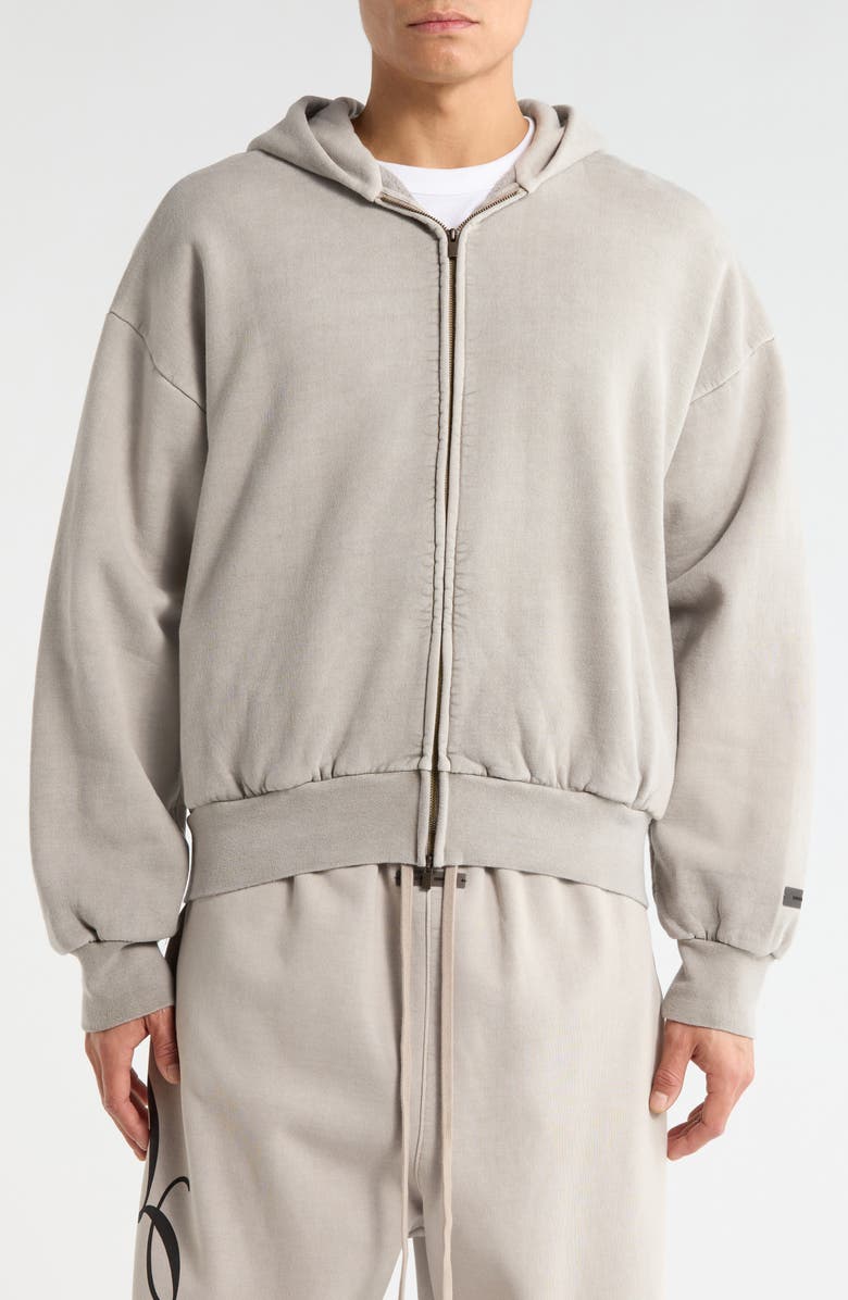 Fear of God Essentials Classic Zip Hoodie, Alternate, color, Smoke Grey