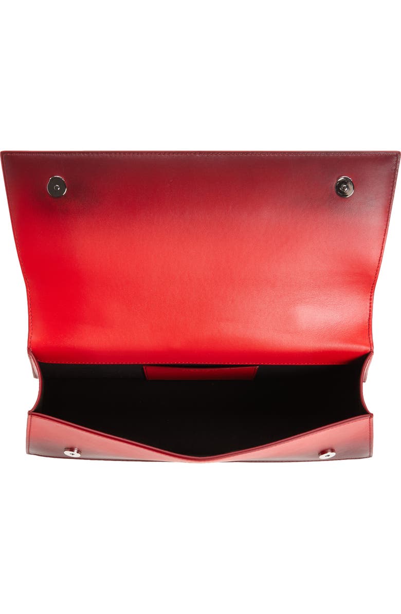 McQueen Jewelled Gradient Leather Top Handle Bag, Alternate, color, Lipstick Red Degrade