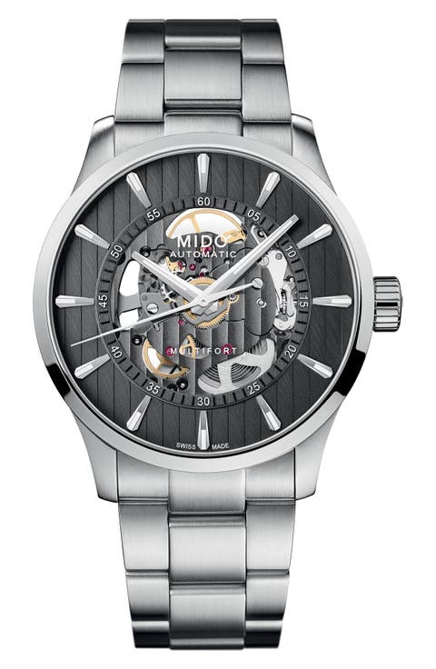 Multifort Skeleton Vertigo Bracelet Watch, 42mm