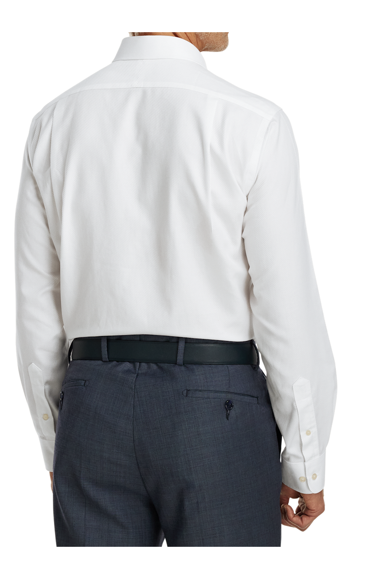 Non-iron Cotton Twill Spread Collar Dress Shirt, Alternate, color, White