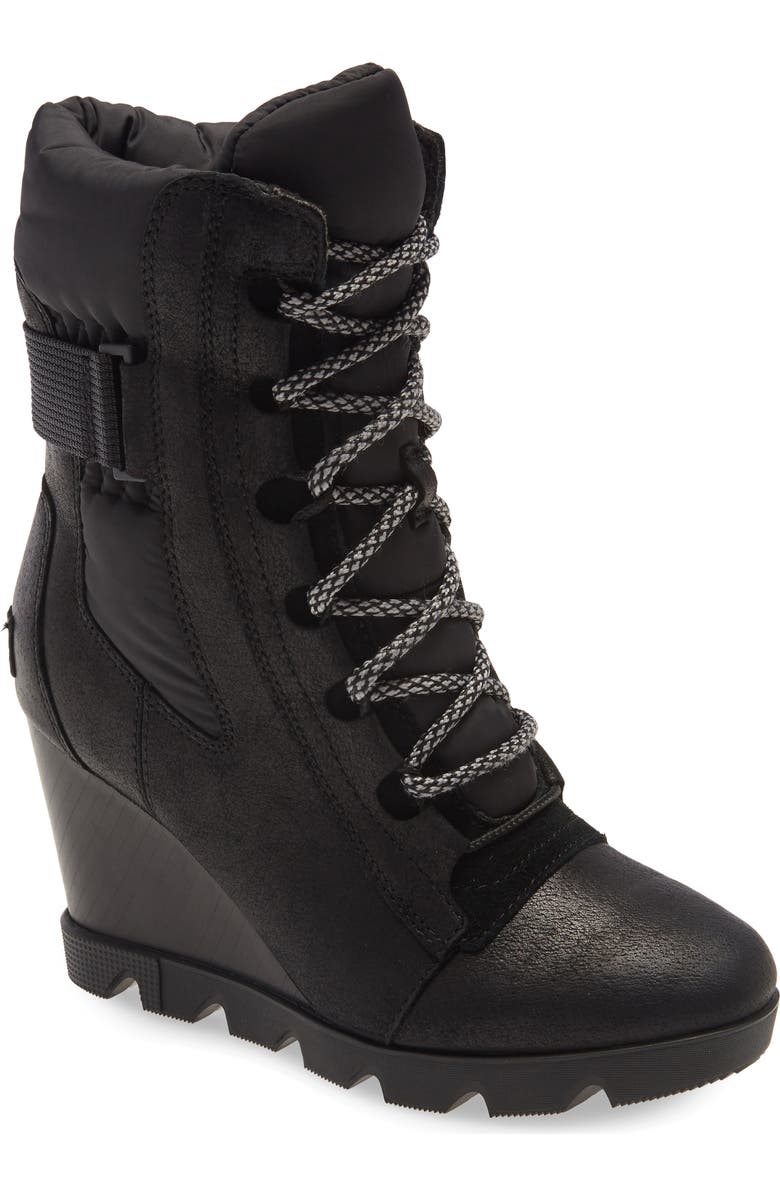 SOREL Joan Uptown Mid Waterproof Wedge Bootie, Main, color,