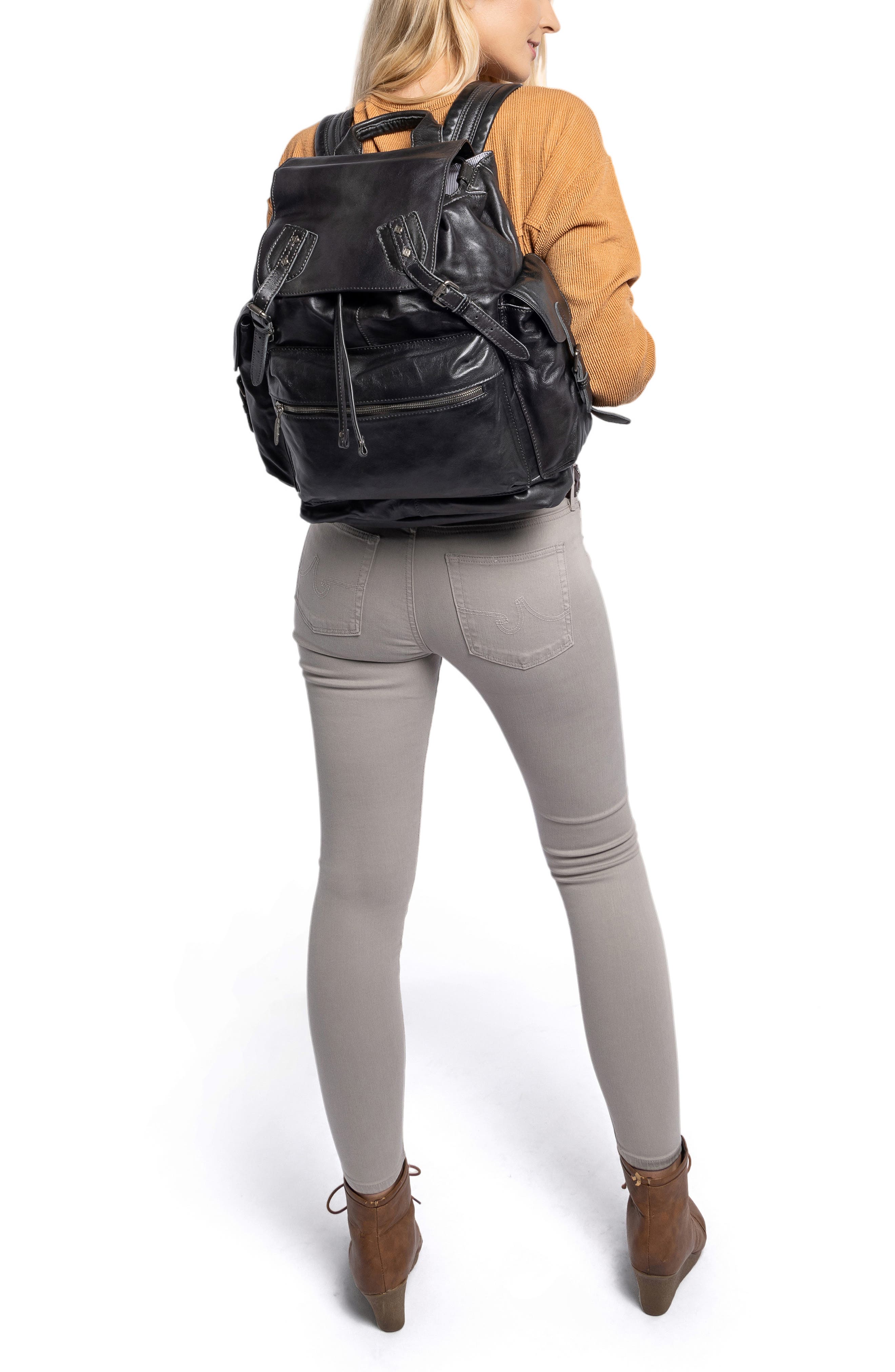 OLD TREND Bryan Leather Backpack, Alternate, color, Slate