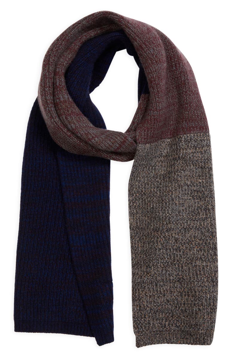 Waste Yarn Project Mimi Colorblock One of a Kind Cashmere Scarf, Main, color,