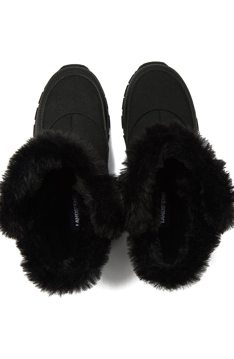 Lands' End Kids Expedition Faux Fur Waterproof Puffer Snow Boots, Alternate, color, Black
