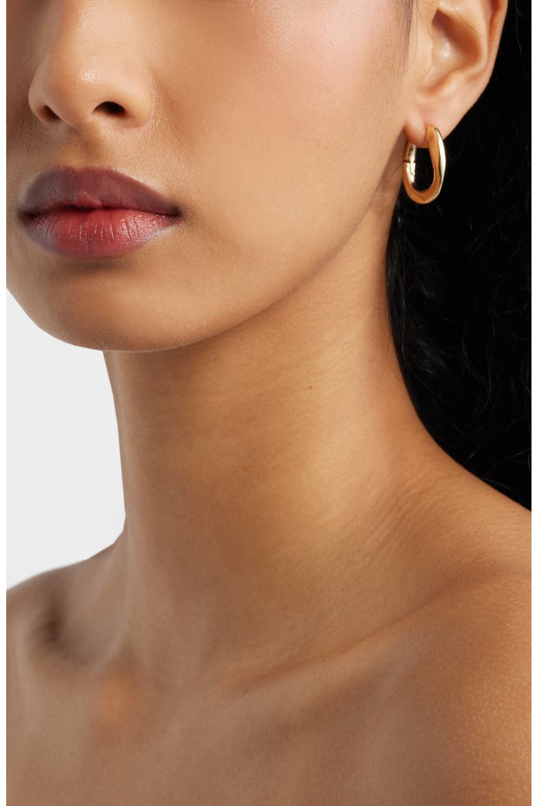Curb Link Hoop Earrings, Alternate, color, GOLD