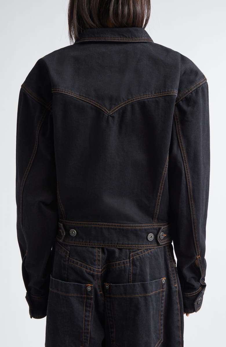 Vaquera Crop Denim Jacket, Alternate, color, Black