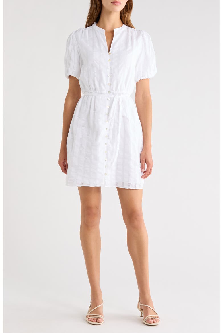 Balloon Sleeve Shirtdress, Main, color, BRIGHT WHITE