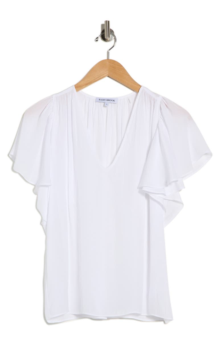 Ramy Brook Bronta V-Neck Top, Alternate, color, Ivory