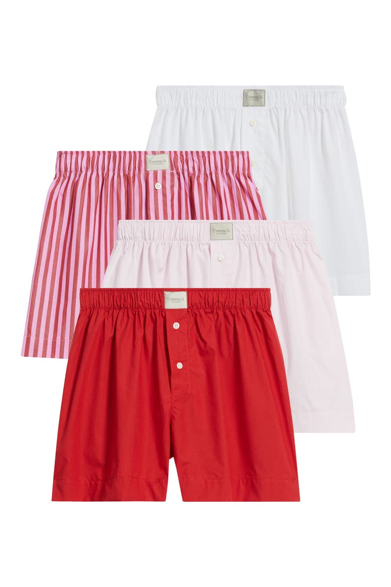 Gender Inclusive La Boxer Classica Cotton Poplin Boxers, Alternate, color, RED