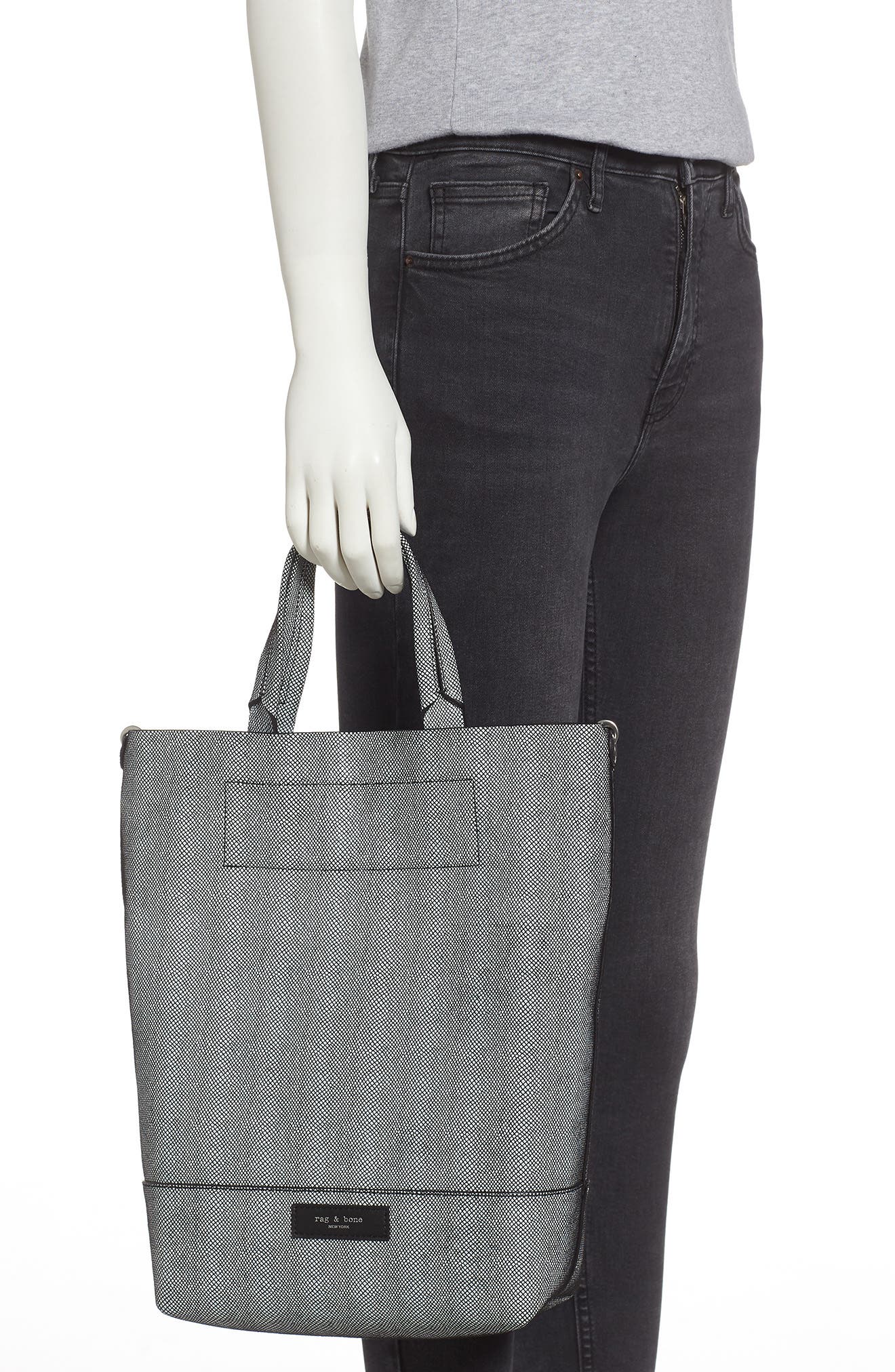 Walker Convertible Leather Tote, Alternate, color, WHITE MULTI