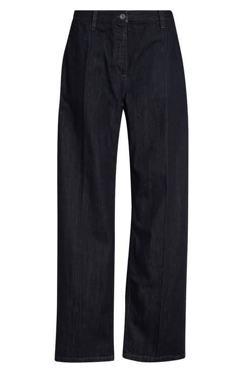 Pleated Straight Leg Jeans (Magnet)