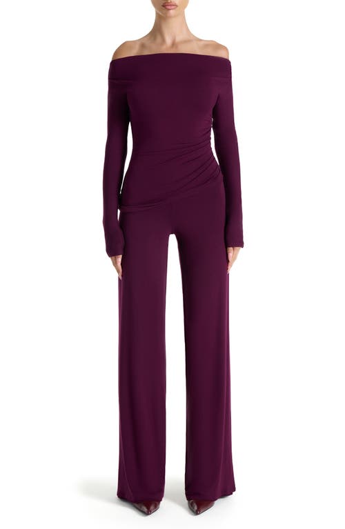 Naked Wardrobe Pull-on Wide Leg Pants In Purple