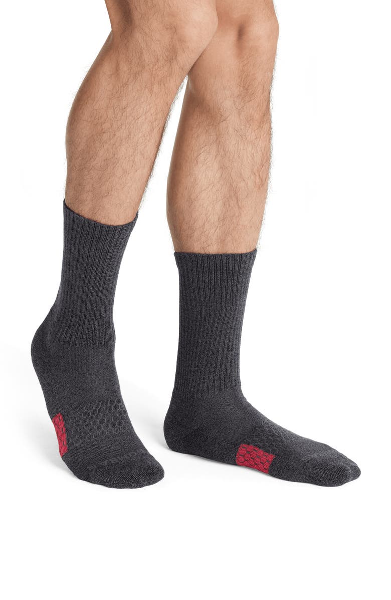 Bombas Marl Calf Crew Socks, Alternate, color, 