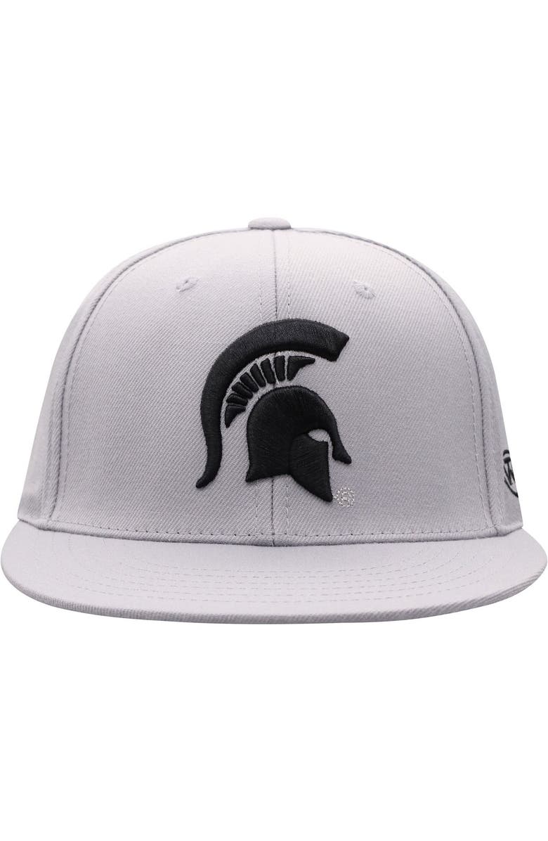 TOP OF THE WORLD Men's Top of the World Gray Michigan State Spartans Fitted Hat, Alternate, color, Gray