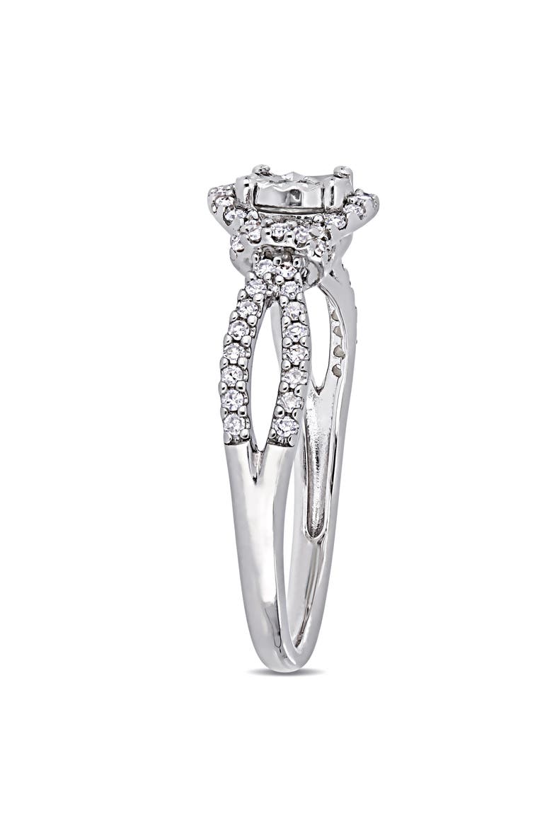 Diamond Crossover Engagement Ring, Alternate, color, Sterling Silver