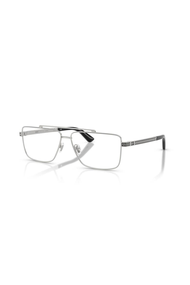 58mm Rectangle optical glasses, Main, color, Silver