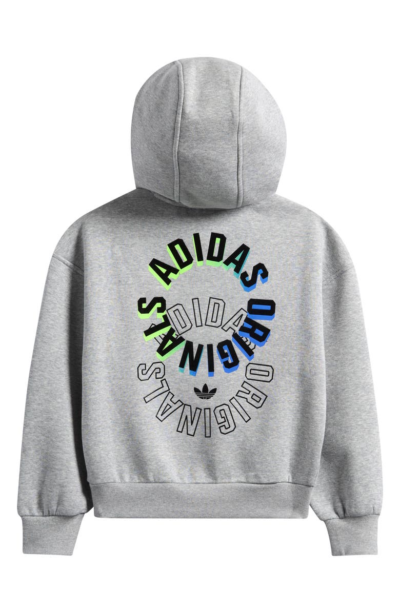 adidas Originals Kids' OG Emblem Fleece Hoodie, Alternate, color, Medium Grey Heather