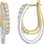 Bony Levy Two-Tone Layered Diamond Hoop Earrings