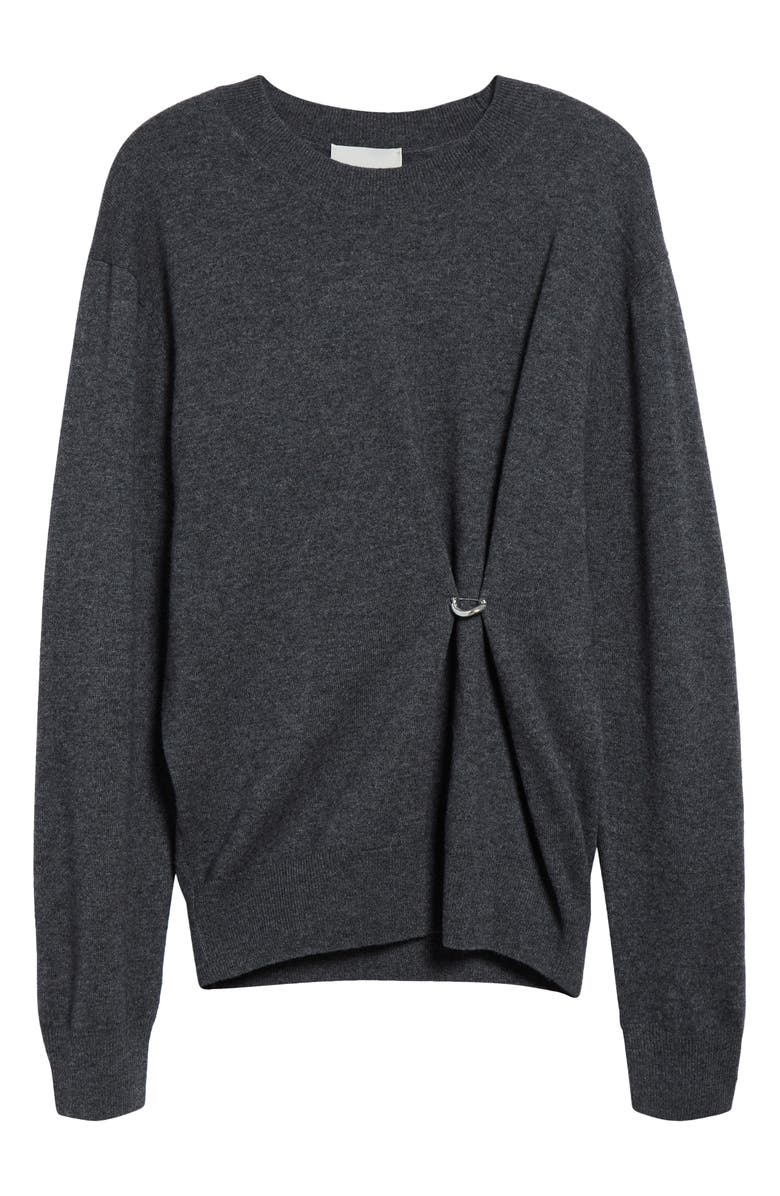 Isabel Marant Ilaria Twisted Merino Wool & Cashmere Sweater, Alternate, color, Anthracite